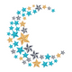 Star Moon Embroidery Design, Dreamy Nursery Celestial Pattern