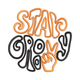 Stay Groovy Retro Typography Embroidery Design, Machine Embroidery Pattern, Instant Download