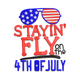 Stayin Fly 4th of July Embroidery Design, Patriotic Sunglasses Text Pattern, Instant Download