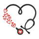 Stethoscope Heart Love Embroidery Design, Instant Download
