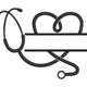 Stethoscope Heart Monogram Embroidery Design, Instant Download