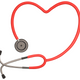 Stethoscope Heart Outline Embroidery Design, Instant Download