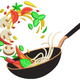 Stir Fry Wok With Vegetables Embroidery Design, Instant Download