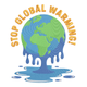 Stop Global Warming Embroidery Design, Pattern
