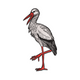 Stork Bird Embroidery Design, Instant Download