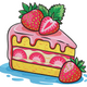 Strawberry Cake Slice Embroidery Design, Instant Download