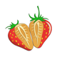 Strawberry Half Cut Embroidery Design, Instant Download