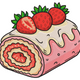 Strawberry Swiss Roll Cake Embroidery Design, Instant Download