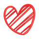 Striped Heart Outline Embroidery Design, Instant Download