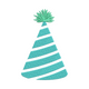 Striped Party Hat Embroidery Design, Instant Download