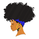 Stylish Afro Woman Profile Embroidery Design, Instant Download