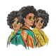 Stylish Afro Women Trio Embroidery Design, Instant Download