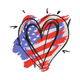 Stylish American Flag Heart Embroidery Design, Patriotic Pattern