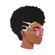 Stylish Black Woman Afro Portrait Embroidery Design, Instant Download