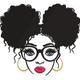 Stylish Black Woman Portrait Embroidery Design, Fashion Machine Embroidery Pattern, Instant Download