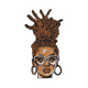 Stylish Black Woman with Dreadlocks Embroidery Design, Machine Embroidery Pattern, Instant Download