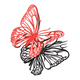 Stylish Butterfly Embroidery Design, Nature Insect Pattern, Instant Download