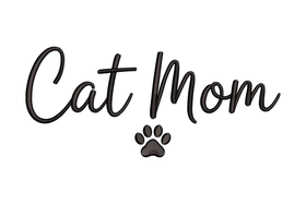 Stylish Cat Mom Embroidery Design, Pet Lover Machine Embroidery Pattern, Instant Download