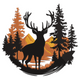 Deer Forest Embroidery Design, Wildlife Badge, Instant Download