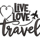 Stylish Live Love Travel Embroidery Design, Instant Download