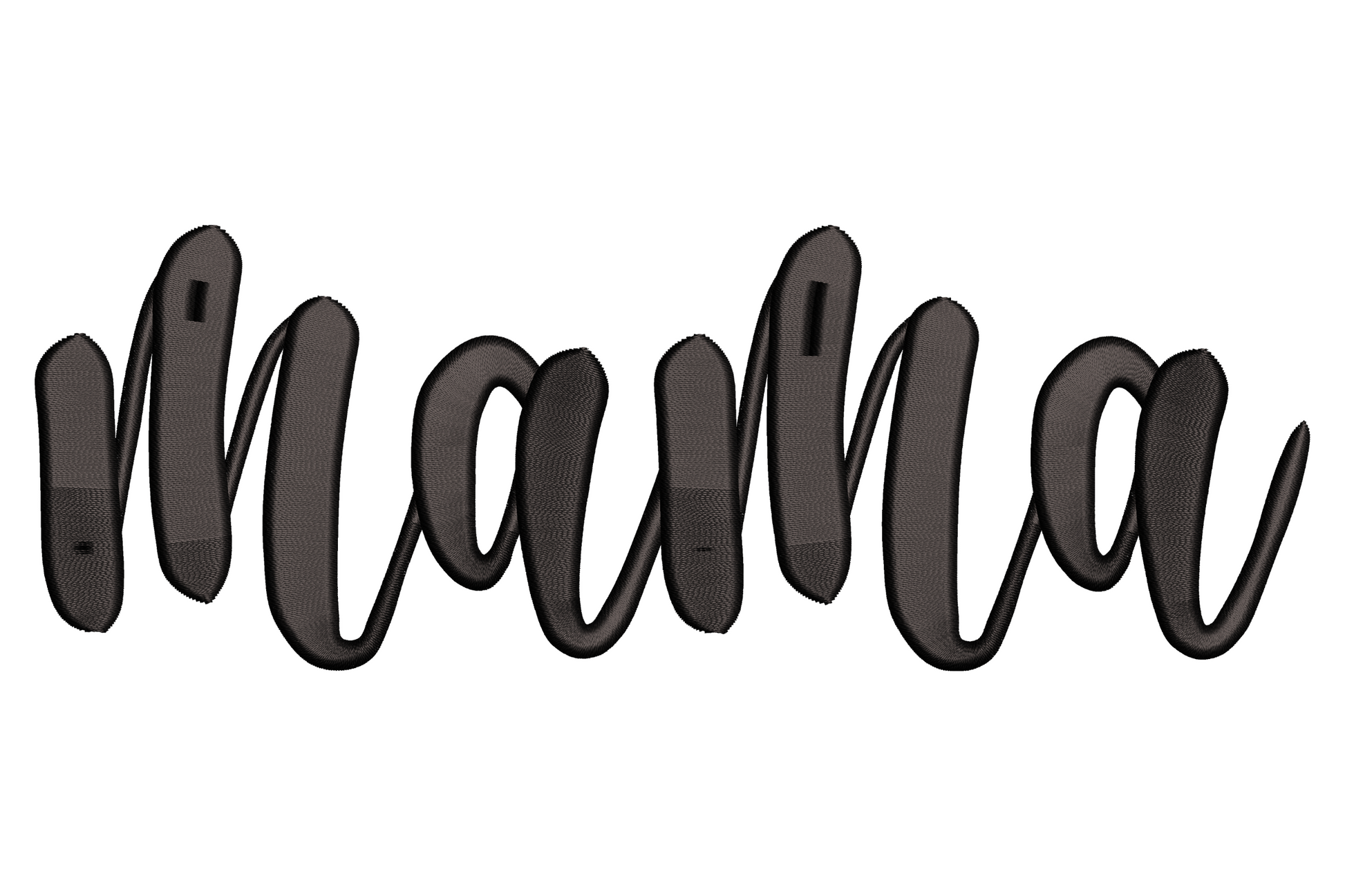 Mama brush script embroidery design bold chunky lettering single colour wide low composition mothers day word art