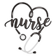 Nurse Heart Stethoscope Embroidery Design Stylish, Instant Download