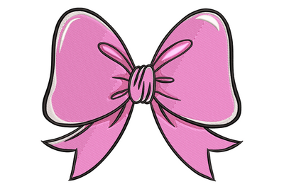 Stylish Pink Bow Embroidery Design, Instant Download