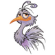 Stylish Purple Bird Embroidery Design, Instant Download