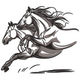 Stylish Running Horses Embroidery Design, Instant Download