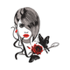 Stylish Woman Face Embroidery Design, Fashion Portrait Pattern, Instant Download