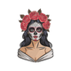 Sugar Skull Lady Embroidery Design, Pattern