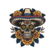 Sugar Skull Sombrero Embroidery Design, Pattern