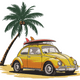 Summer Beach Car with Palm Tree Embroidery Design, Instant Download