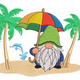 Summer Beach Gnome Embroidery Design, Instant Download