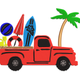 Summer Beach Truck Embroidery Design, Instant Download