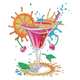Summer Cocktail Embroidery Design, Instant Download