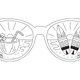 Summer Sunglasses Beach Scene Embroidery Design V2, Instant Download