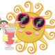 Summer Sun with Sunglasses & Drink Embroidery Design, Instant Download