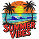 Summer Vibes Embroidery Design, Instant Download
