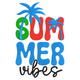 Summer Vibes Palm Tree Embroidery Design, Machine Embroidery Pattern, Instant Download