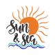 Sun & Sea Embroidery Design, Instant Download