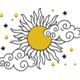Sun and Clouds Embroidery Design, Boho Celestial Star Pattern, Instant Download