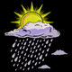 Sun and Rain Cloud Weather Scene Embroidery Design, Instant Download