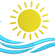 Sun and Waves Embroidery Design, Instant Download