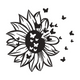Sunflower Butterfly Burst Embroidery Design, Floral Machine Embroidery, Instant Download