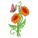 Sunflower Butterfly Embroidery Design, Botanical Machine Embroidery Pattern, Instant Download
