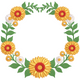 Sunflower Daisy Floral Wreath Frame Embroidery Design, Machine Embroidery Pattern, Instant Download