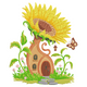 Sunflower Fairy House Embroidery Design, Fantasy Garden Machine Embroidery Pattern, Instant Download
