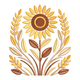 Sunflower Floral Embroidery Design, Botanical Machine Embroidery Pattern, Instant Download