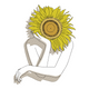 Sunflower Girl Embroidery Design, Floral Portrait, Instant Download